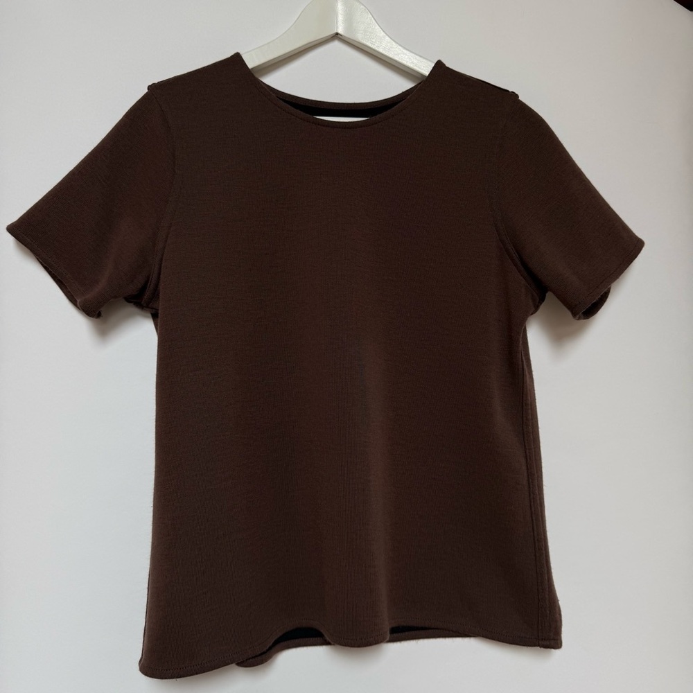Vintage Reversible Black and Brown Short Sleeve Top - Picture 7 of 10